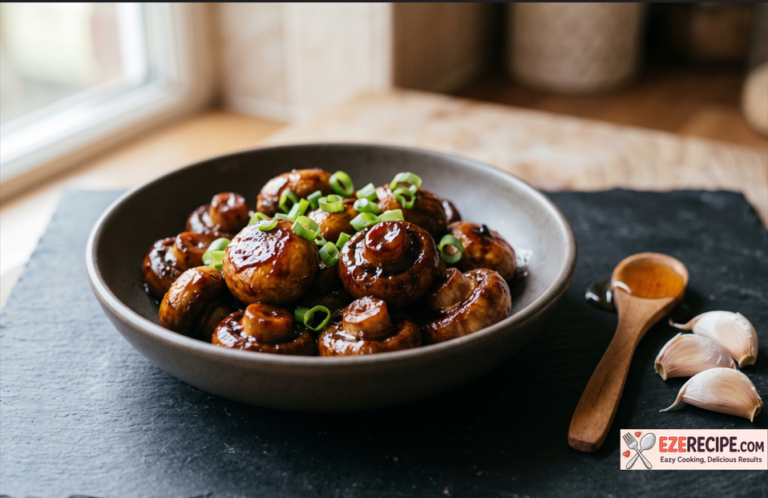 Quick and Sticky Honey Garlic Button Mushrooms